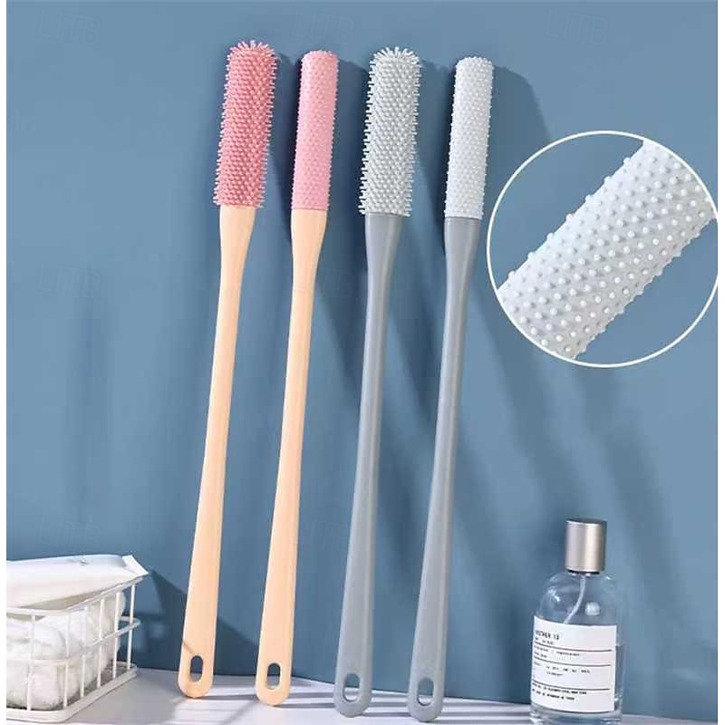 Toe Gap Cleaning Brush Set, 2-Pack Long Handle Shower Foot Brushes for Toes and Feet, Easy-to-Use Toe Cleaners and Lotion Applicators for Elderly Foot Hygiene and Daily Shower Use