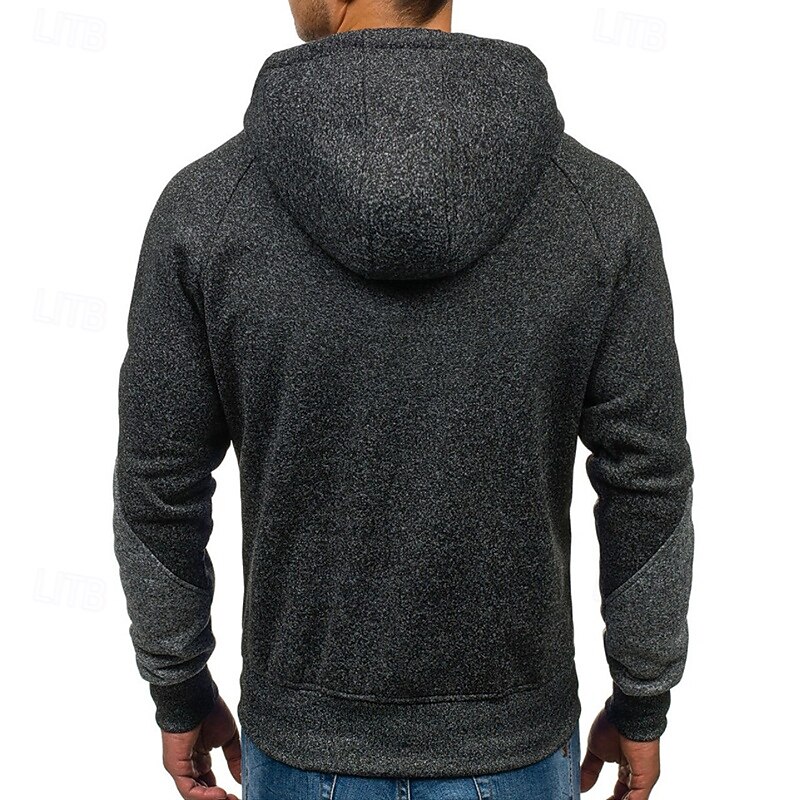 Men's Hoodie Full Zip Hoodie Fleece Hoodie Light Grey Dark Gray Hooded Color Block Pocket Sports & Outdoor Daily Streetwear Basic Casual Workout Winter Clothing Apparel Hoodies Sweatshirts2
