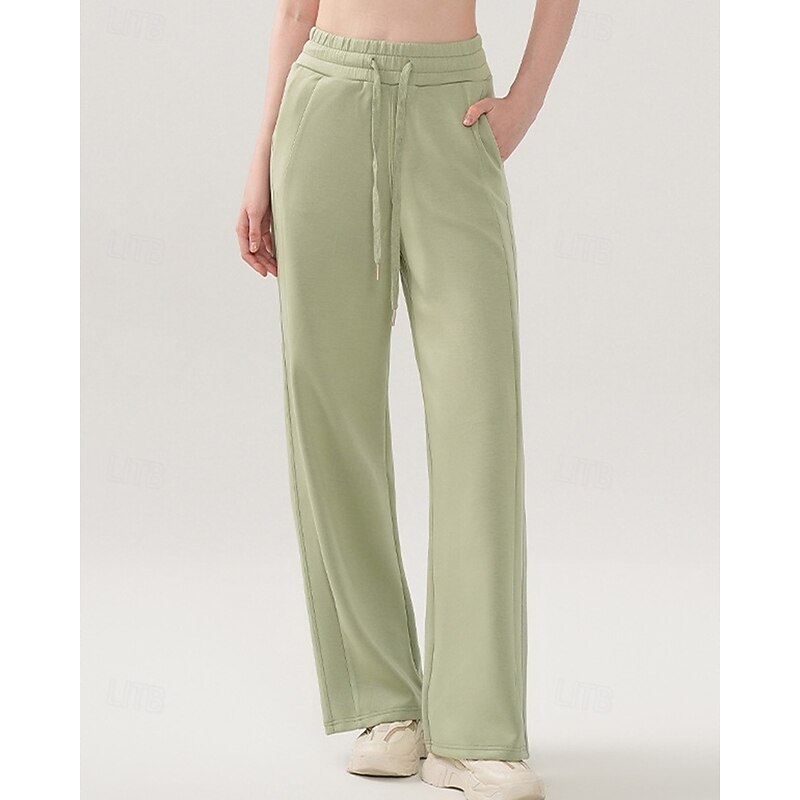 Women's Sweatpants Wide Leg Pants Jogging Pants Pocket Drawstring High Waist Bottoms Athleisure Gym Workout Fall Cotton Elastic Breathable Gym Workout Outdoor Athletic Regular Fit Sportswear4