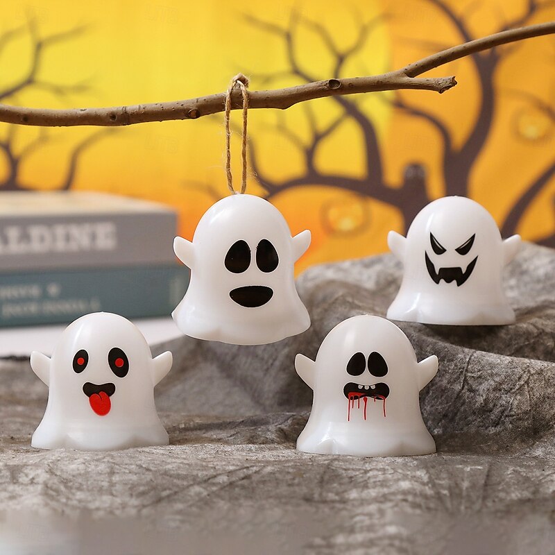 1 Pc Halloween Cute Expressions Ghost Light LED Candle Light Venue Decoration Props Pumpkin Nightlight Decoration Ornament4