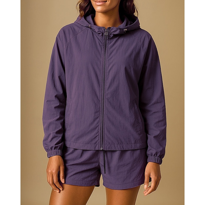 Women's Sport Set Hiking Set Outdoor Sun Protection Quick Dry Lightweight Breathable Hiking Outfits Hiking Clothes Summer Spring Jacket Climbing Camping / Hiking / Caving Running Solid Color Dark