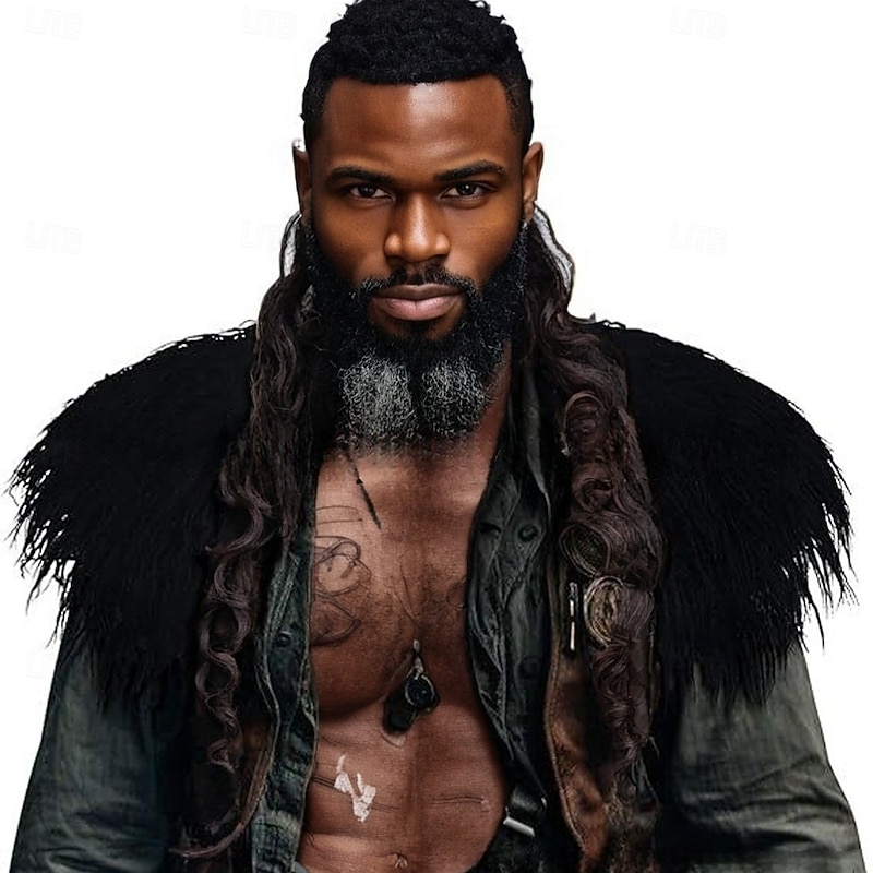 Retro Vintage Medieval Renaissance Cape Shawls Faux Fur Costume Warrior Viking Fancy Dress Men's Women's Viking Halloween Carnival Performance Party LARP Adults Shawl