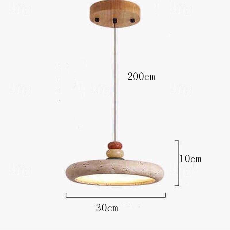 Wabi Sabi Natural Stone Pendant Light Round LED Yellow Cave Stone Pendant Light Nordic Wood Chandelier Kitchen Island, Japanese Style Yellow Travertine Ceiling Hanging Lights2