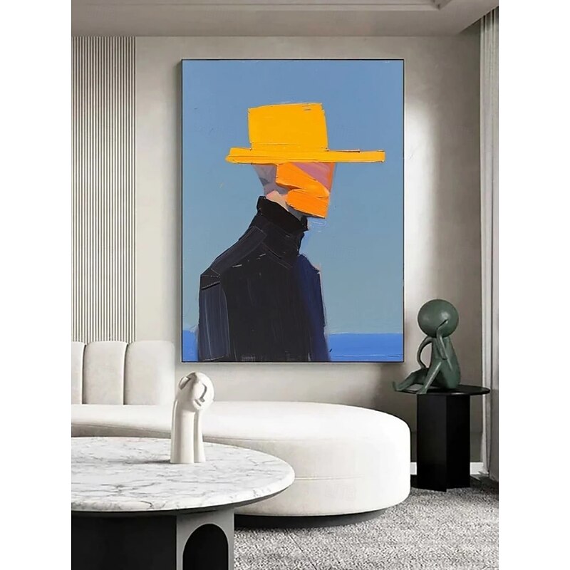 Handmade Oil Painting Canvas Wall Art Decoration Simple Abstract Figure Portrait for Home Decor Stretched Frame Hanging Painting/Rolled Frameless Unstretched Painting