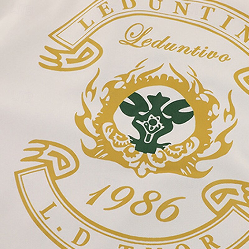 Men's Outdoor Jacket Casual Jacket Vacation Daily Windproof Warm Pocket Fall Winter Print Fashion Classic Stand Collar Regular Black White Orange Jacket4