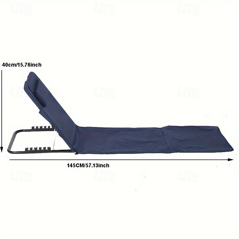 Adjustable Beach Mat 600D Oxford Fabric 5 Positions Foldable Camping Picnic Outdoor Leisure Blue No Magnesium Rod/Flint Included2