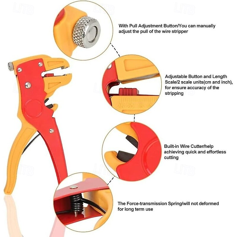 Automatic Wire Stripper Multifunctional Electrician Tool Adjustable Duckbill Pliers for Cutting and Peeling Cables Wires Crimping Electrical Repair Hand Tool3