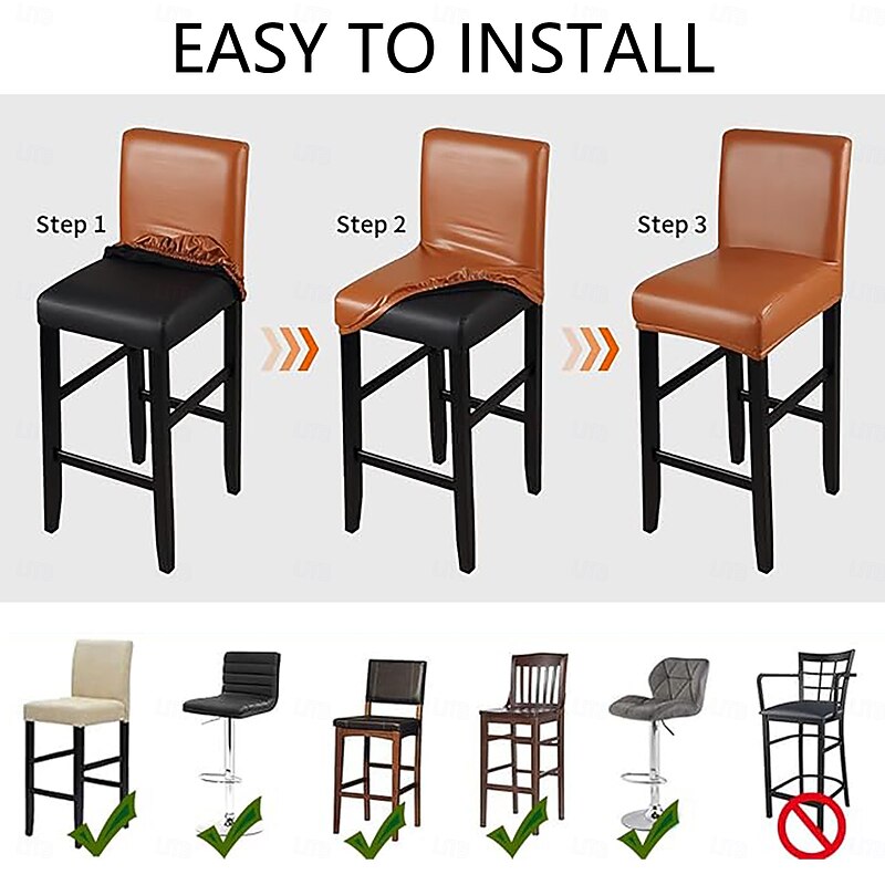 Bar Chair Cover Office Chair Cover Stool Chair Cover Geometric Printed Polyester Slipcovers3