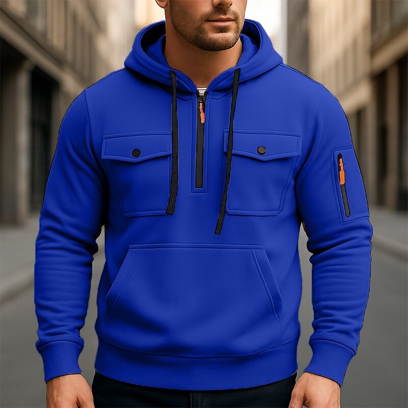 Men's Hoodie Full Zip Hoodie Tactical Hoodie Black Army Green Red Blue Khaki Hooded Plain Zipper Sports & Outdoor Casual Daily Streetwear Cool Sportswear Spring &  Fall Clothing Apparel Hoodies4