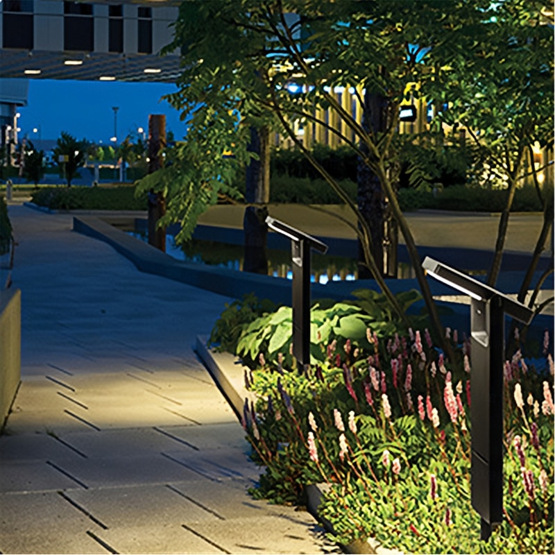 Solar Pathway Lights Dual Color Temperature Outdoor Adjustable Head Solar Path Lights  Waterproof Solar Powered Landscape Light Garden  1PC4