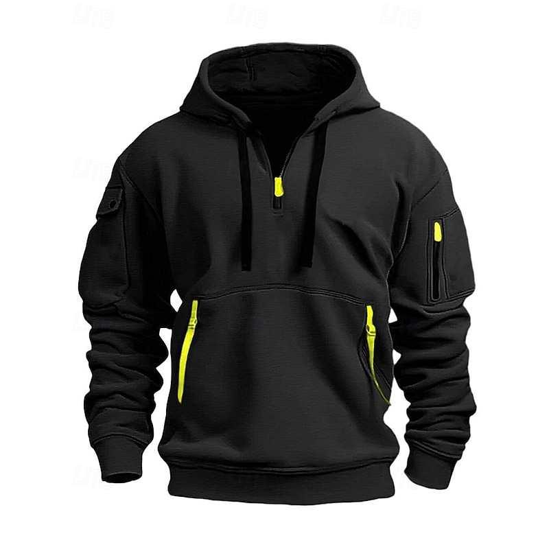 Men's Sport Hoodie Long Sleeve Hooded Top Outdoor Soft Polyester Dark Grey Black White Tennis Golf Running4
