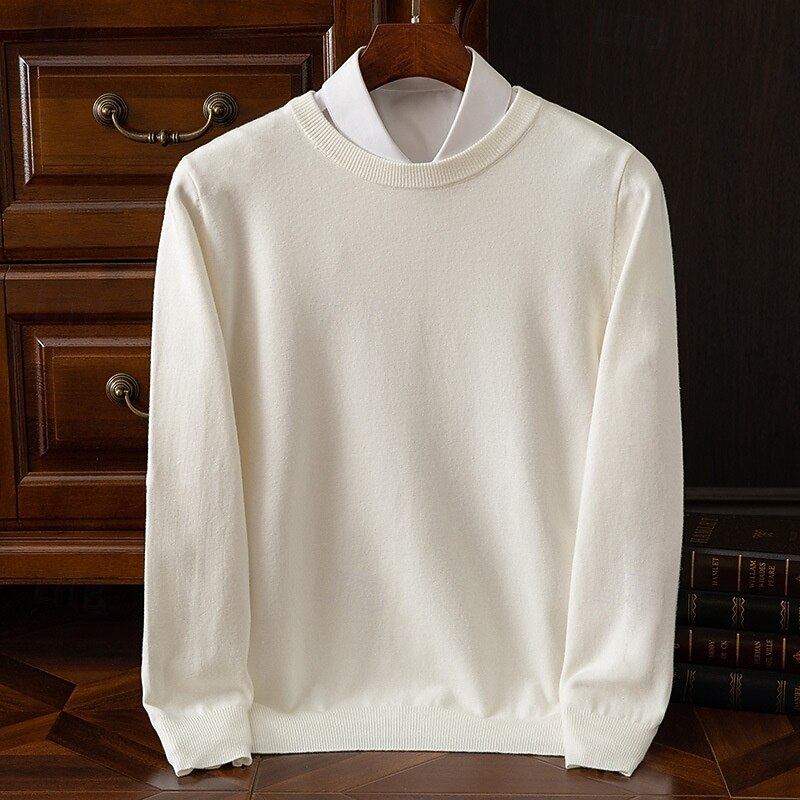 Men's Pullover Sweater Jumper Knit Sweater Ribbed Knit Regular Tops Knitted Plain Crew Neck Fashion Basic Vacation Daily Wear Clothing Apparel Fall Winter Camel Wine S M L2