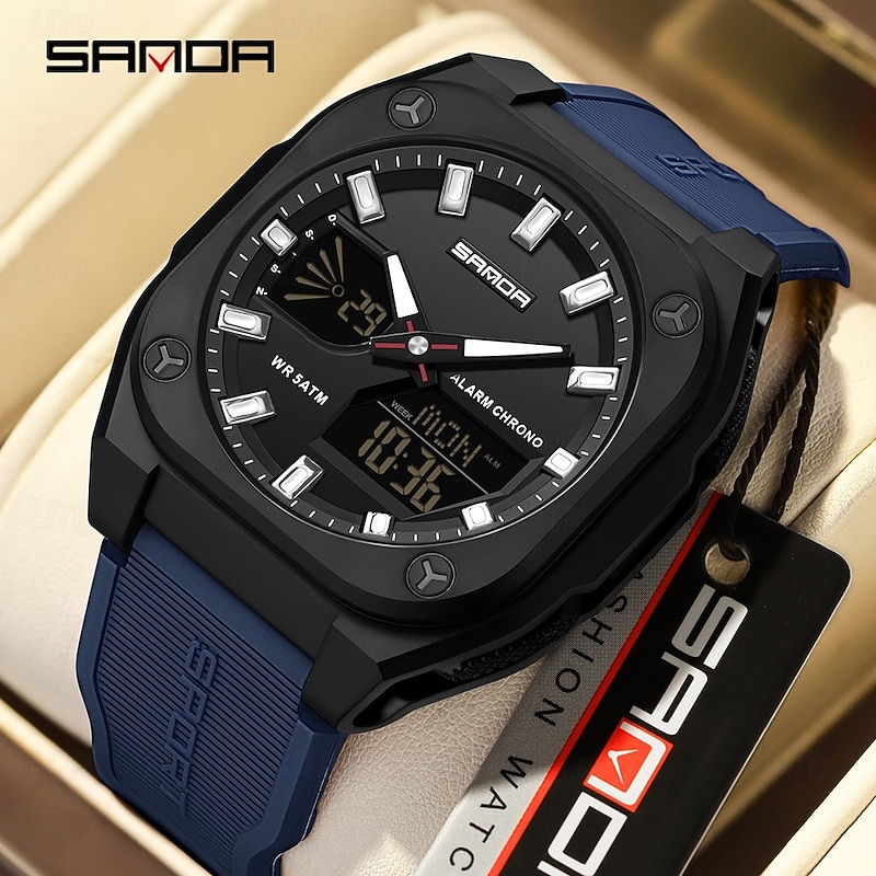 SANDA 6268 Sports Electronic Watch Men Multifunction Outdoor Students Wristwatch Alarm Clock Waterproof Luminous Digital Watches4