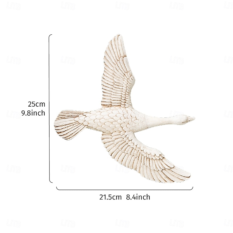 Gold and White Resin Flying Goose Wall Decor, Spreading Wings Design for Home Wall Decoration, Perfect for Dining Rooms, Weddings, Parties, and Other Indoor Spaces2