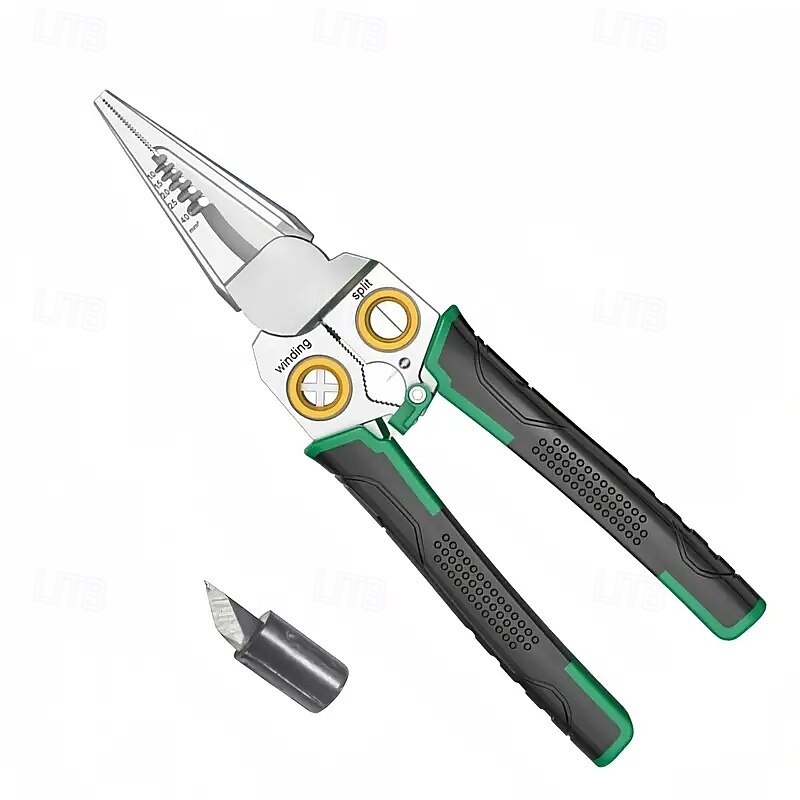 7 in 1 Multi-Functional Wire Stripper Scissor Multi-Functional Pliers with Needle Nose, Cutting, Crimping, and Stripping Blades for Wire Stripping & Crimping Tool