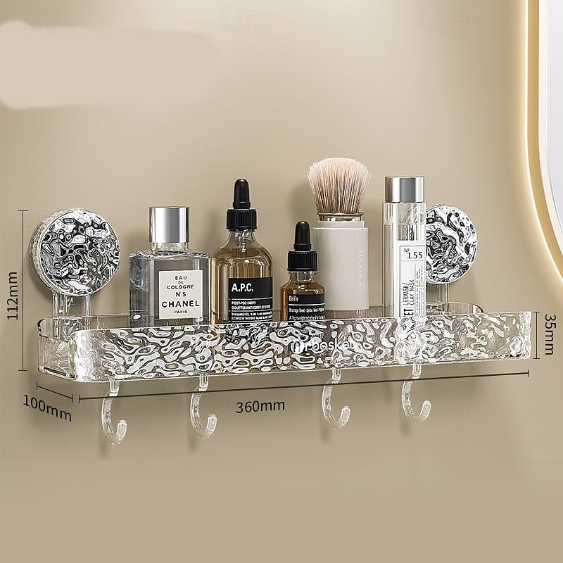 Light Luxury Style Punch-Free Storage Rack Suction Cup Corner Shelf Bathroom Triangle Organizer Wall Mounted No Drilling Washstand Rack for Toiletries and Essentials2