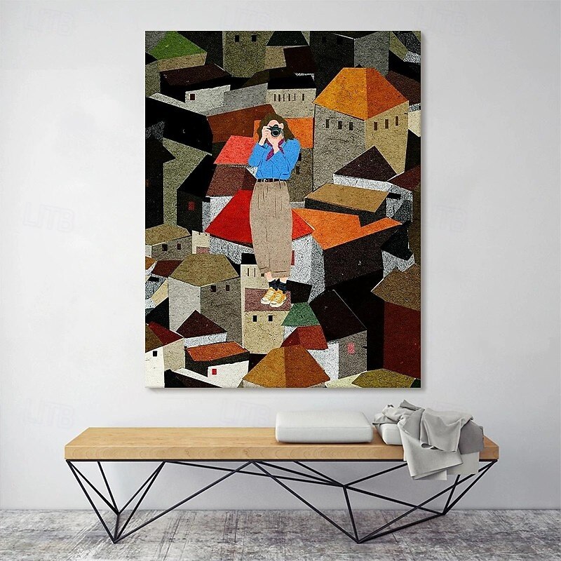 Niche Art Handmade Oil Painting Canvas Wall Decoration Architectural Landscape Cartoon Characters For Home Decor Stretched Frame Hanging Painting/Rolled Frameless Unstretched Painting4