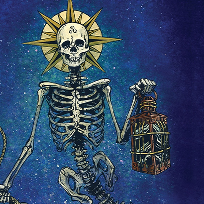 Lighting The Way by David Lozeau Men's Skulls Button Up Shirt Short Sleeve Designer Shirt Limited Artist Edition2