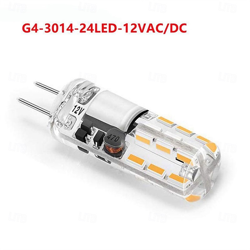 10 Pcs No Flicker AC/DC12V G4 LED Bulb 2W 3W Silicone 24/48LEDS SMD3014 Super Bright Replace 30W Halogen Chandelier Light4