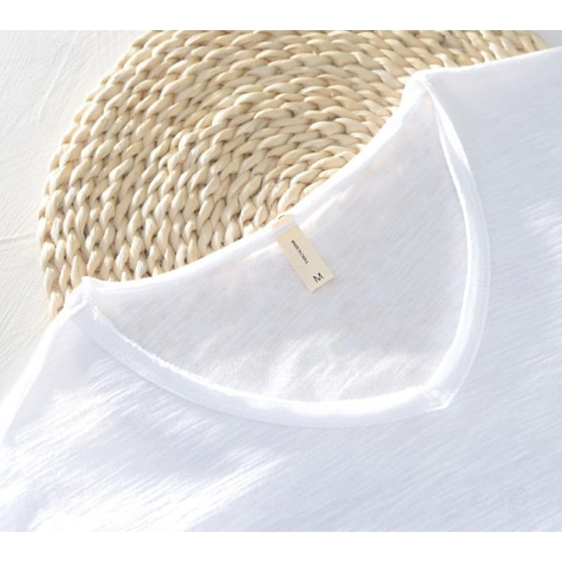 Men's Cotton T Shirt Tee Top Short Sleeve Short Sleeves V Neck Summer All Seasons Plain Fashion Designer Basic Classic Style Basic Vacation Street Casual Camel Black White Top Tee for Men3