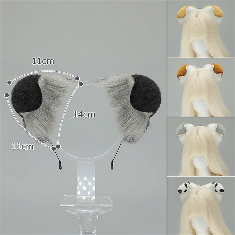 Shiba Inu Ears Headband with Tail – Handmade Dog Ears and Tail Cosplay Accessories, Wolfdog Ears for Halloween, Party, and Role Play2