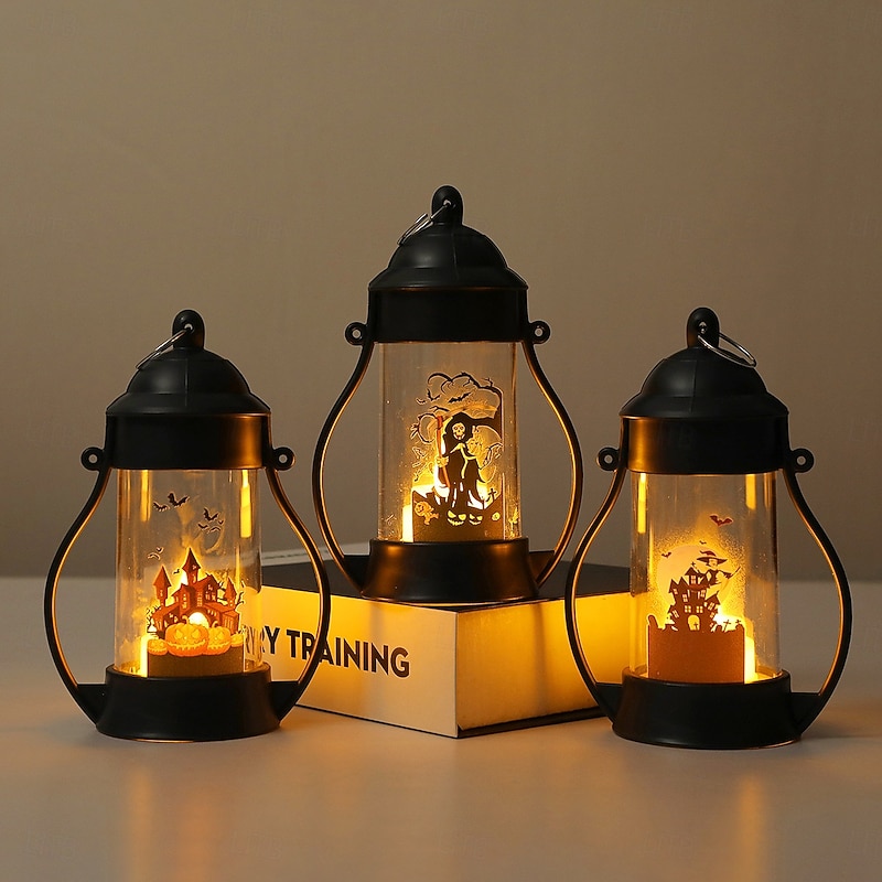 1 Pc Halloween Castle Witch Skull Decoration Night Light LED Electronic Candle Light Hanging Light Indoor Restaurant Party Atmosphere Decoration Light