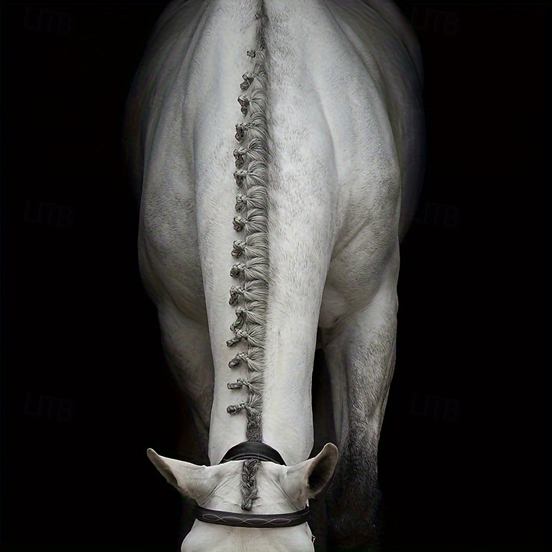 500 Extra Thick High-Elasticity Silicone Horse Tendons - Durable Mane & Tail Hair Bands for Horses, Black and White Horse Hair Tie-Down Accessories, Mane Securing Bands Flexible Horse Bands Highel