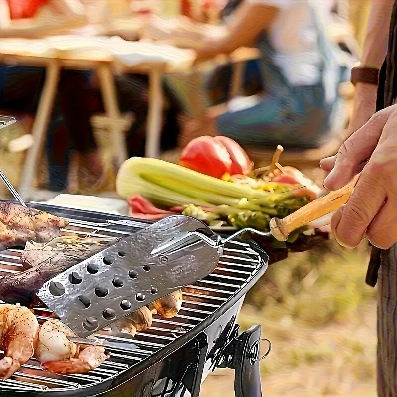 Stainless Steel BBQ Spatula Creative Hot Meat Patty Scraper Expandable Triple 3 Blade Easy Clean Grill Tool for Burger Lovers2