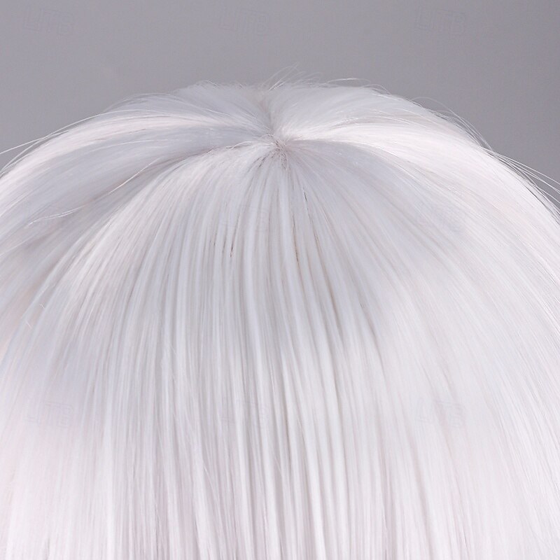 Silver-White Long Curly Wig for Women – High-Temperature Fiber, Full Bangs, Full Head Cap, Ideal for Cosplay, Halloween, and Fashion Looks3