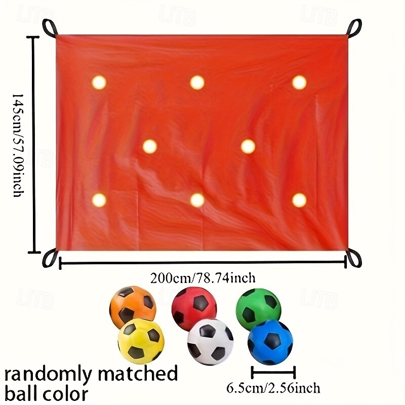 Team Building Game Set - Throw Ball on Cave Mat 78x57 Inches - Includes 6 Randomly Colored Balls in 3 Colors Perfect for Work or Casual Gatherings Ideal Easter Gift for Him/Her No Batteries Requir3