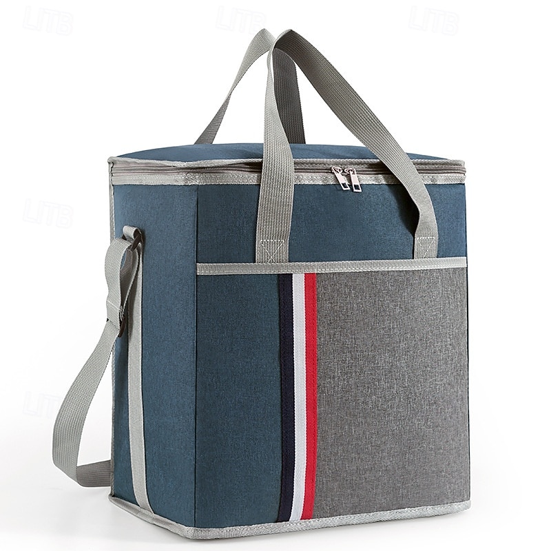 Lunch Bag for Women and Men for Back to School Office Picnic Hiking Beach Foldable Insulated Tote Large Capacity Cooler Bag with Aluminum Foil Oxford Cloth for Outdoor Use4