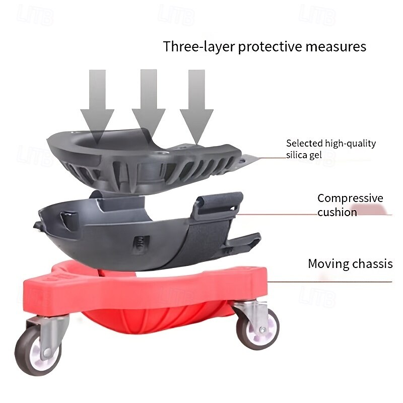 1 Pair Rolling Knee Creeper Pads and Tool Tray with 3 Swivel Casters & Adjustable Strap Full 360 Degree Turn Capability for Home Workshop Auto Repairing Maintaining3