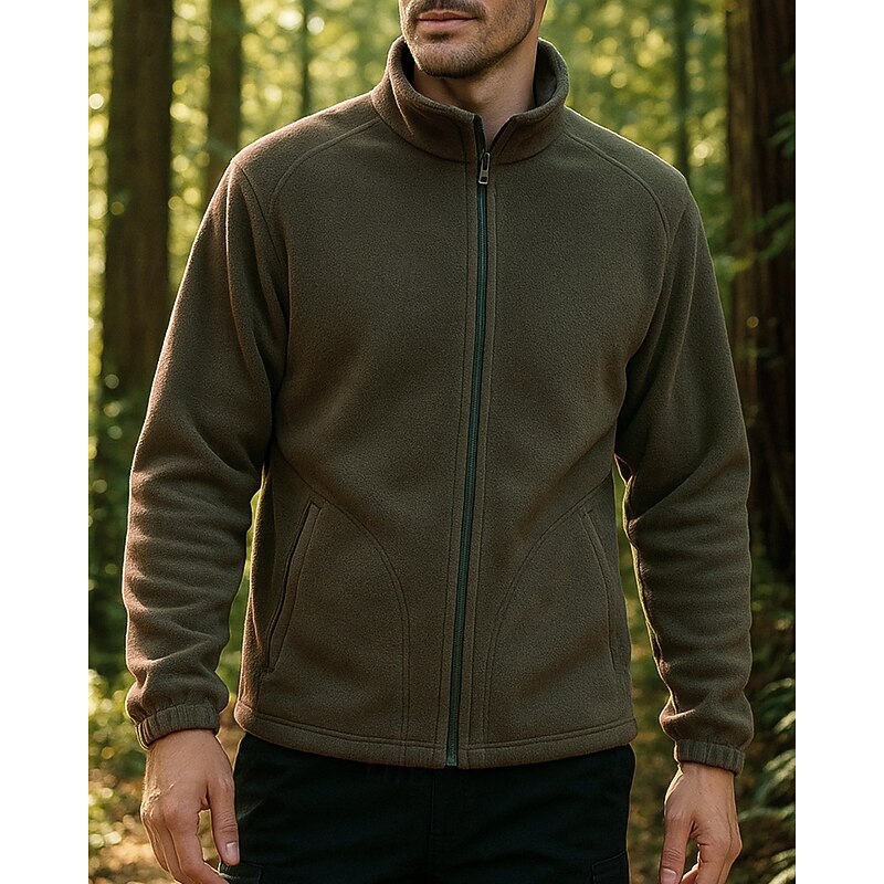 Men's Hiking Jacket Hiking Fleece Jacket Winter Outdoor Thermal Top Red Blue Green Grey3