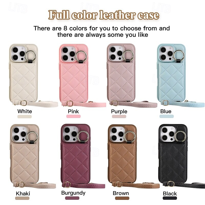 Phone Case For iPhone 16 15 14 Pro Max Plus 16e 13 Pro Max Wallet Case Zipper with Lanyard Kickstand Retro TPU PU Leather