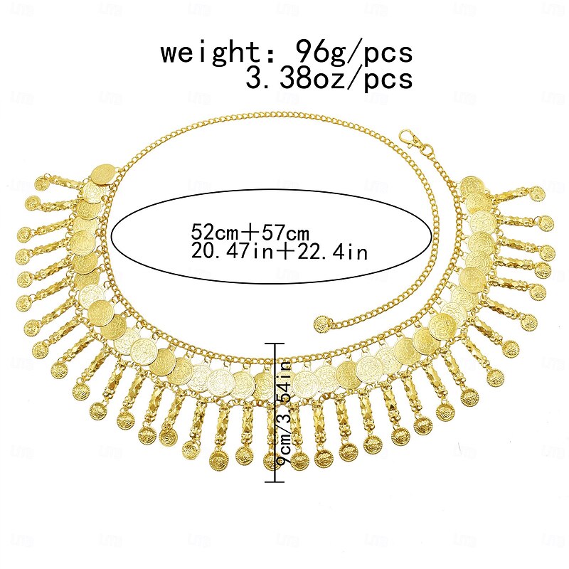 Women's Belt Metal Alloy Silver Yellow Gold Waist Belt Masquerade Holiday Pure Color4