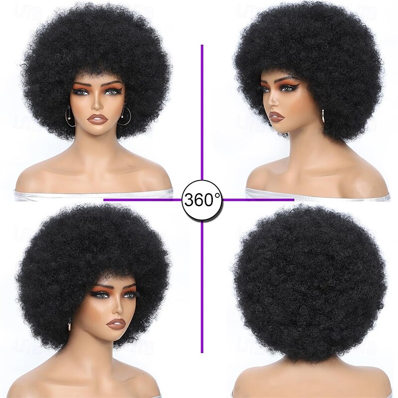 Afro Wigs for Black Women 70s Disco Wig for Women Natural Curly Bouncy Fluffy Afro Wigs for Daily and Costume Cosplay4