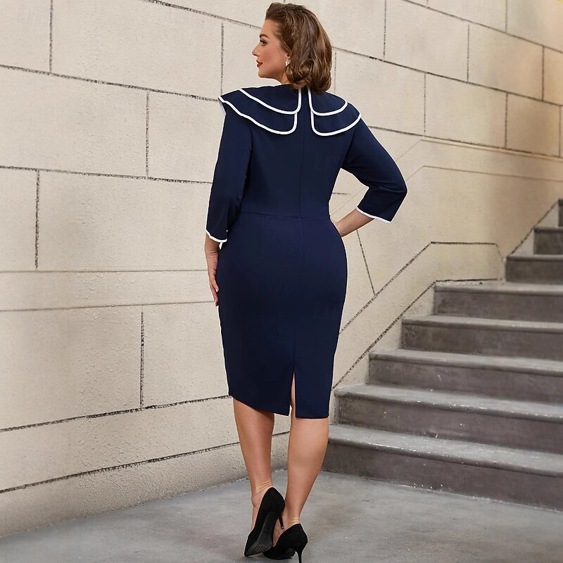 Retro Vintage 1950s 1960s Midi Cocktail Dress Pencil Dress Plus Size Fancy Dress Women's Formal Office / Career Party & Evening Adults' Dress Spring & Summer4