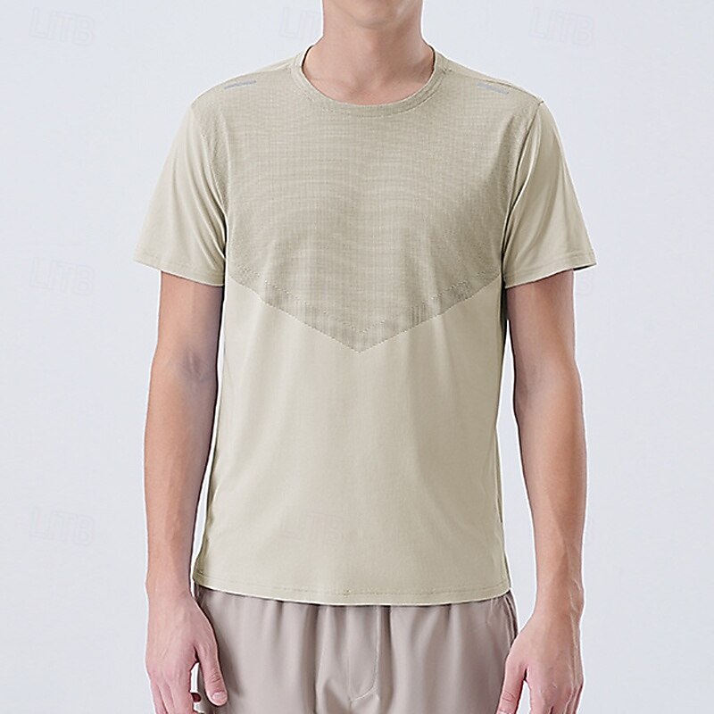 Men's Performance Shirt Sport Tee Shirt Short Sleeve Crew Neck Top Outdoor Quick Dry Sweat wicking anti-odor Breathable Polyester Black White Blue Tennis Golf Running4