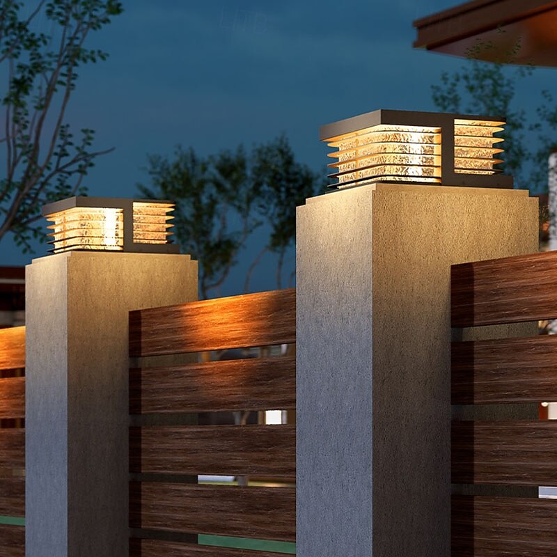 Modern Metal & Acrylic LED Outdoor Wall Lights, Warm White, 110-120V/220-240V, Waterproof Design