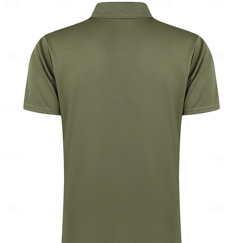 Men's Polo Shirts Quarter Zip Polo Casual Sports Lapel Quarter Zip Short Sleeve Fashion Basic Plain Quarter Zip Summer Spring Standard Fit Army Green Wine Black White Navy Blue Royal Blue Polo Shirts4