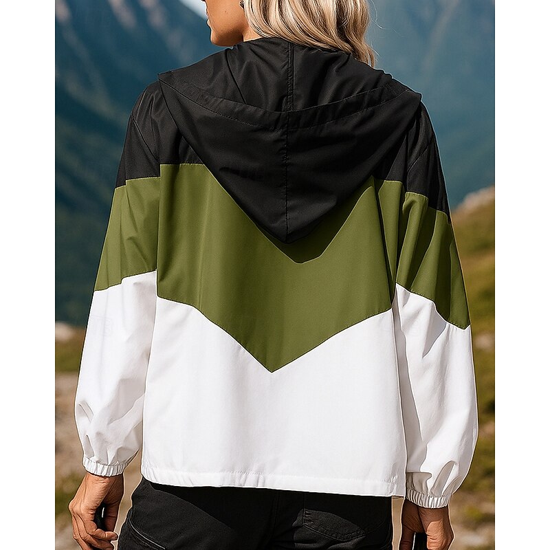 Men's Windbreaker Softshell Jacket Hiking Jacket Outdoor Waterproof Windproof Hiking Outfits Hiking Clothes Spring Autumn / Fall Top Camping / Hiking / Caving Running Patchwork Army Green Burgundy2