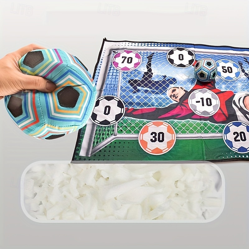 Soccer Ball Game Set for Youngsters & Adults - Durable Polyester Indoor/Outdoor Football Practice Mat Yellow - Includes 6 Balls with Numbers Ideal for Backyard Fun Family Play Birthday & Christmas4