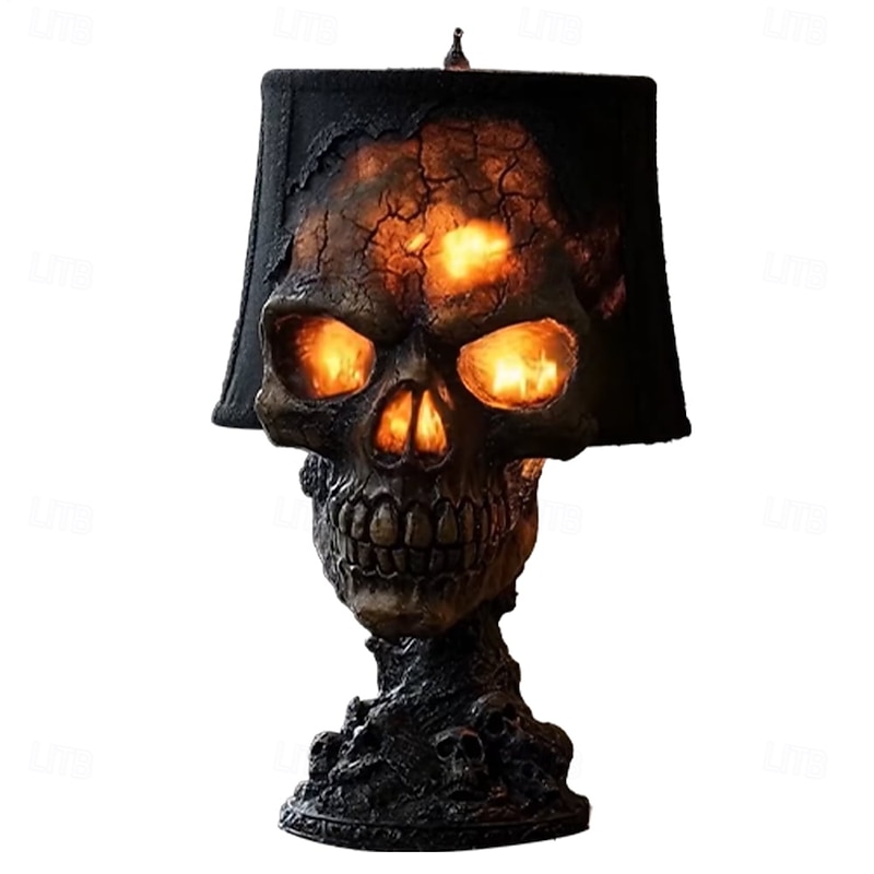 1 Pc Halloween Lava Stone Skull Lamp Ignites Dark and Mysterious Atmosphere Bedhead Restaurant Party Decoration Lamp