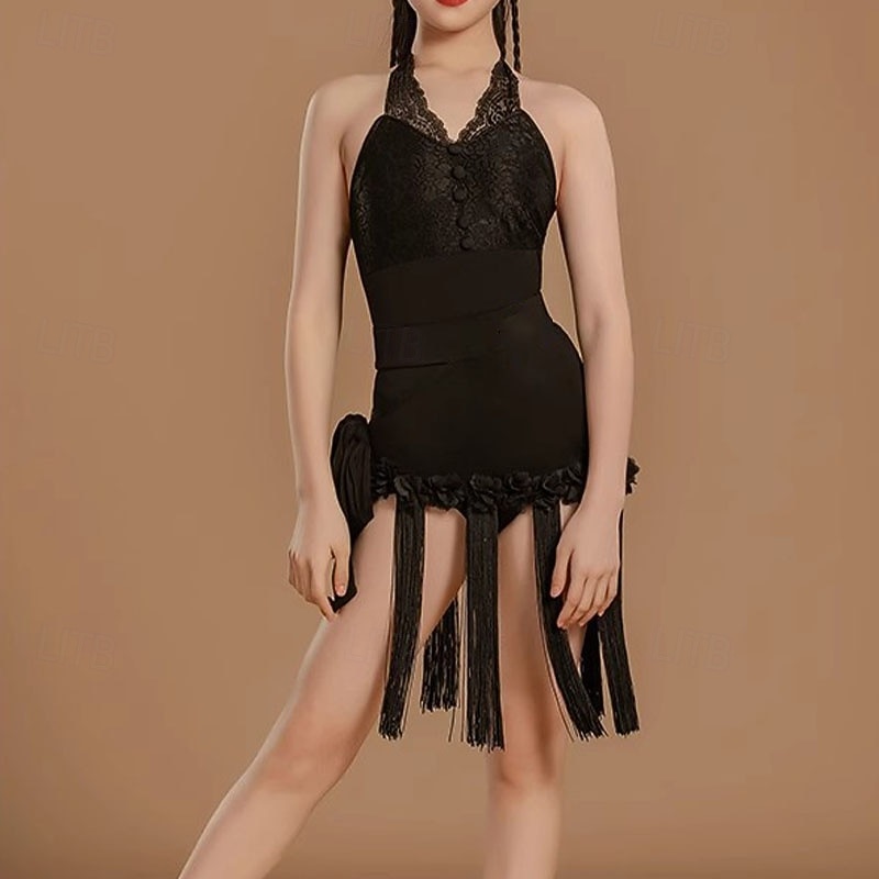 Kids' Dancewear Skirts Tassel Girls' Performance Daily Wear Sleeveless High Crystal Cotton