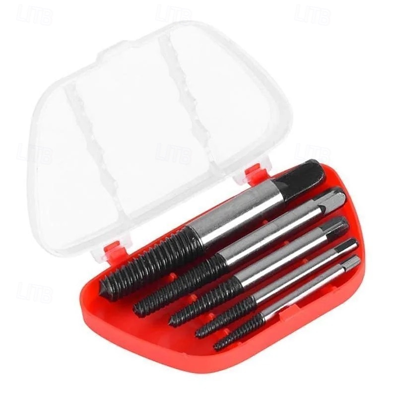 Screw Extractor Set for Broken Faucet Pipe Valve Bolts Damaged Screw Remover Tool Kit Easy Out Water Pipe Thread Removal Tool
