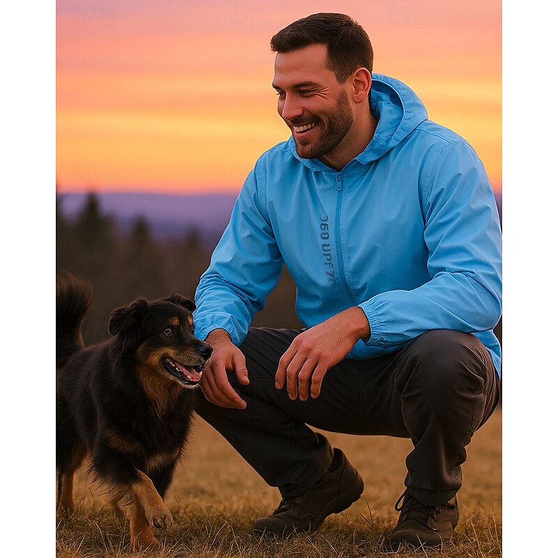 Men's Windbreaker Softshell Jacket Hiking Jacket Outdoor Sun Protection Lightweight Breathable Hiking Outfits Hiking Clothes Summer Spring Jacket Camping / Hiking / Caving Running Solid Color Light3