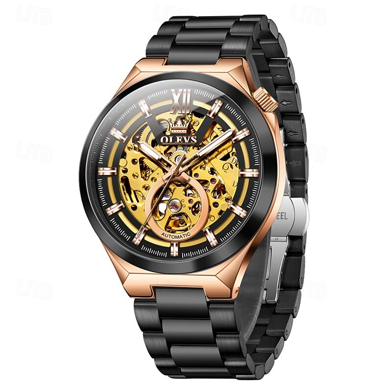 The New Olevs Brand Skeletonized Men'S Business Watch Waterproof Luminous Fashionable And Trendy Fully Automatic Mechanical Watch Casual Sports Men'S Wristwatch3
