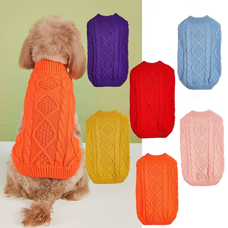 Dog Coat Sweater Dog Costume Casual Simple Style Winter Soft Washable Fashion Comfortable Thick Outdoor Party Dailywear Indoor Casual Daily Dog Clothing for Beagle Bulldog Shiba Inu Cocker Spaniel Pug