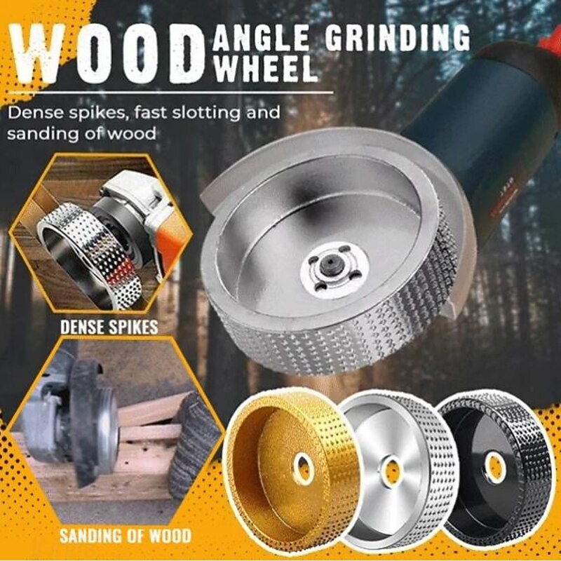 Wood Angle Grinding Wheel Carbide Shaping Disc for Angle Grinder Wood Carving Sanding Polishing Root Carve Tea Tray Slot Grinding Tool