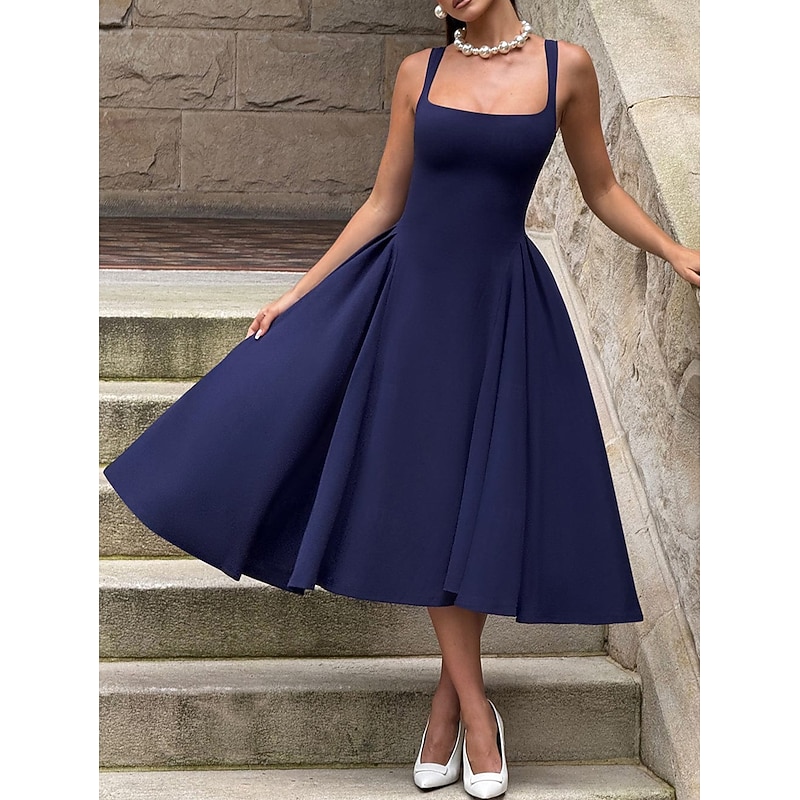 Retro Vintage 1950s Rockabilly Cocktail Dress Swing Dress Flare Dress Fit and Flare Fancy Dress Women's Valentine's Day Masquerade Evening Party Retro Theme Party Adults Dress Spring & Summer